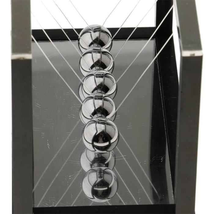 Pendule De Newton Relaxdays – 5 Boules Métal, Décoration Bureau & Science, Effet Relaxant, Argenté