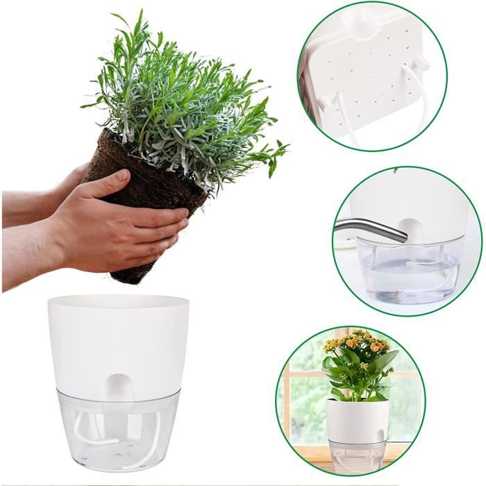 Acheter Pot de fleurs Transparent à arrosage automatique, pour plantes  d'intérieur/extérieur, fleurs en plastique