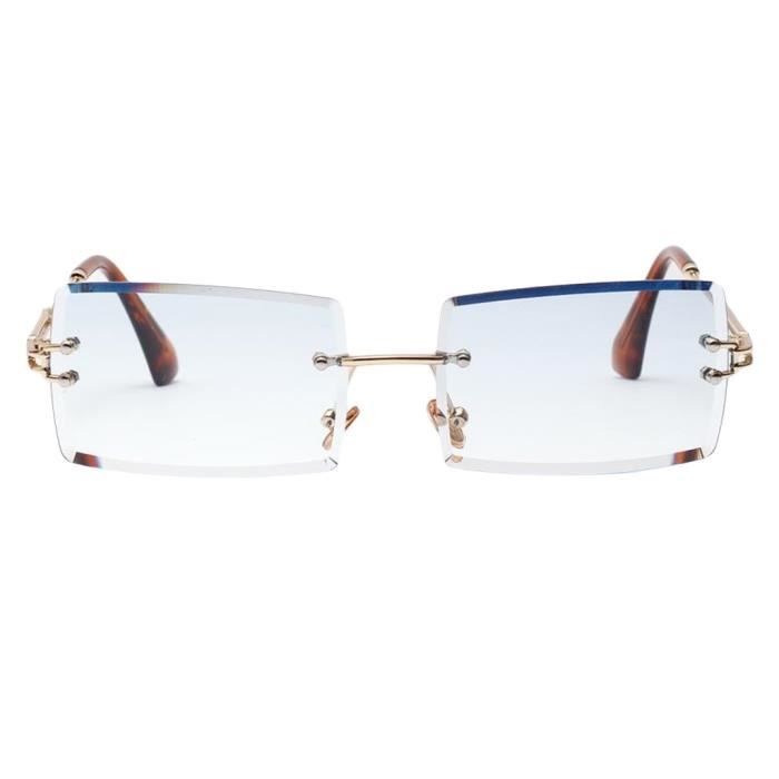 Lunettes De Soleil Sans Monture De Coupe Rectangle Vintage