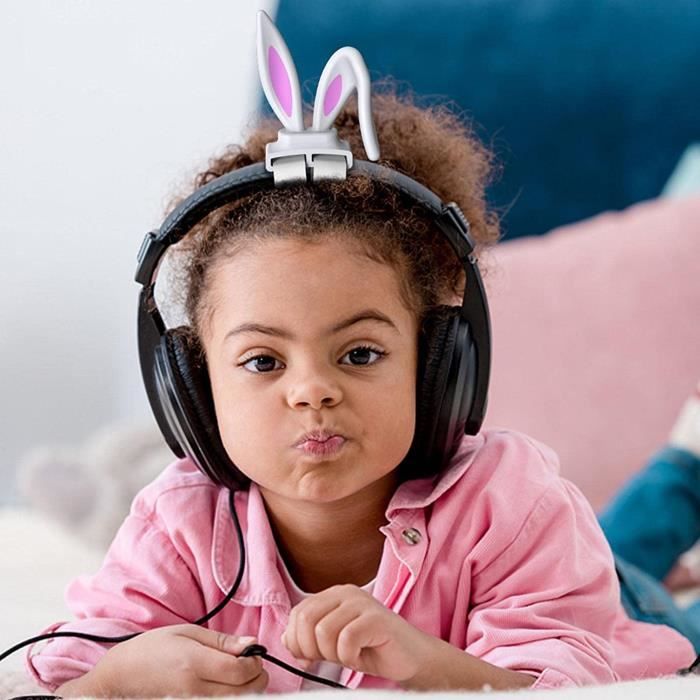 Casque audio enfant avec oreilles de lapin amovibles