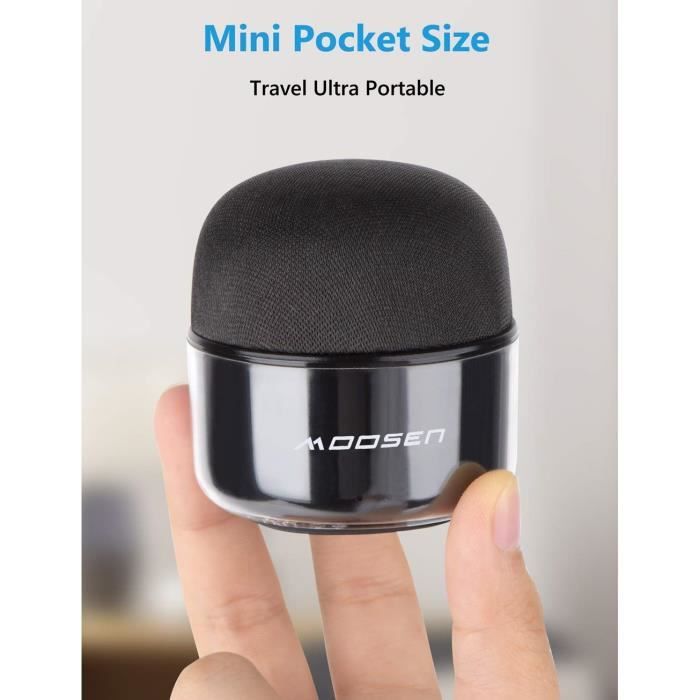 HOAIYO Mini Enceinte Bluetooth Portable, Jumelage sans Fil TWS pour Jouer 2  Haut-parleurs Ensemble, 6H de Lecture, Micro, étui Rigide pour