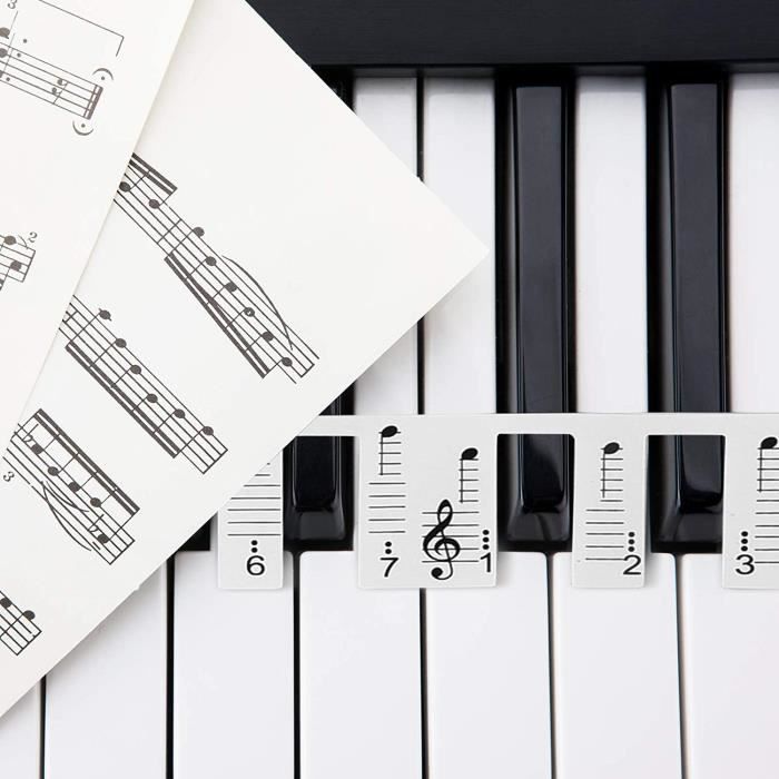 Tableau de notes de piano à 88 touches autocollants de clavier de piano  amovibles non collants avec portée de musique et notation - Cdiscount  Instruments de musique