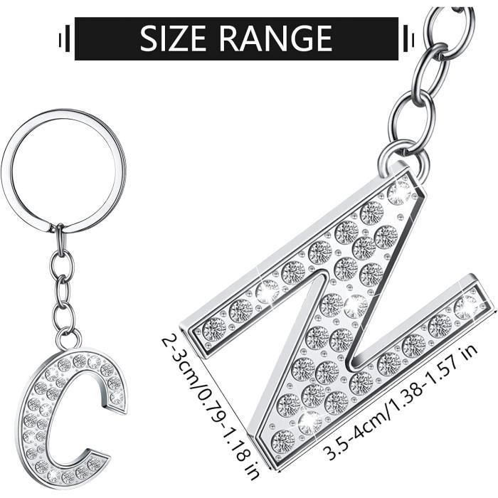 Vorysum Bleu Porte-clés pour fille porte Cœur clef avec lettre porte-clés fille initiale cadeau femmes gland or porte clé-A