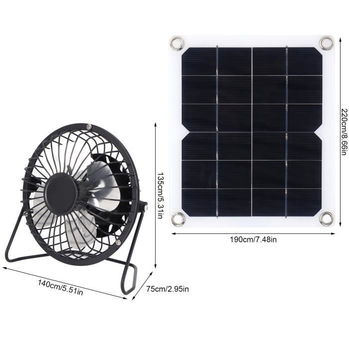 Jeffergarden 10W 18V Kit de double ventilateur à énergie solaire