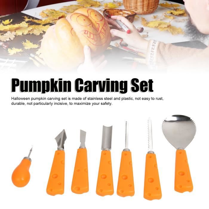 QWOHAP69 – Lot De 7 Dés Halloween – Citrouille Noir Et Orange – Pour Jeux De Société – Décoration Ou Jeu