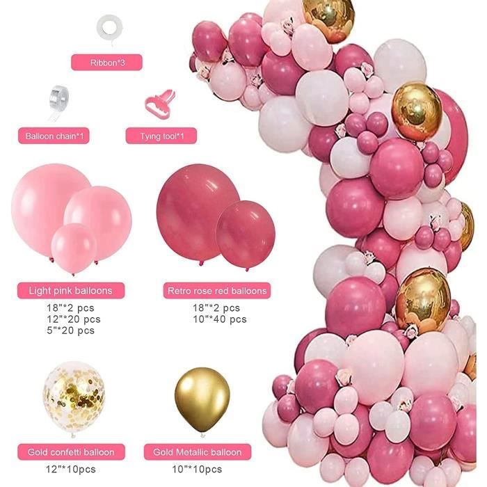 Décorations d'anniversaire, pour femme,MMTX décorations de fête bordeaux  avec ballons blancs en or rose Bannière joyeux anniversaire - Cdiscount  Maison