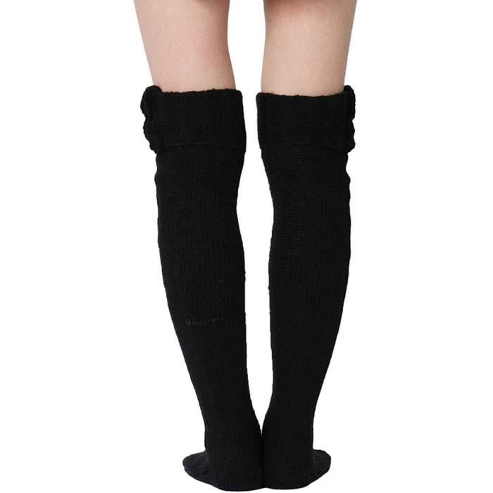 Chaussettes hautes mi cuisses femme laine on sale