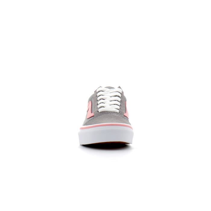 Basket Vans Old Skool Kids Gris rose Lacets Cuir Gris