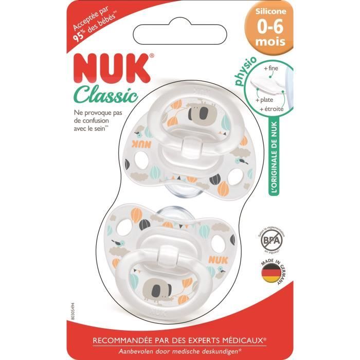 NUK 2 Sucettes CLASSIC Silicone 0-6m - Cdiscount Puériculture & Eveil bébé