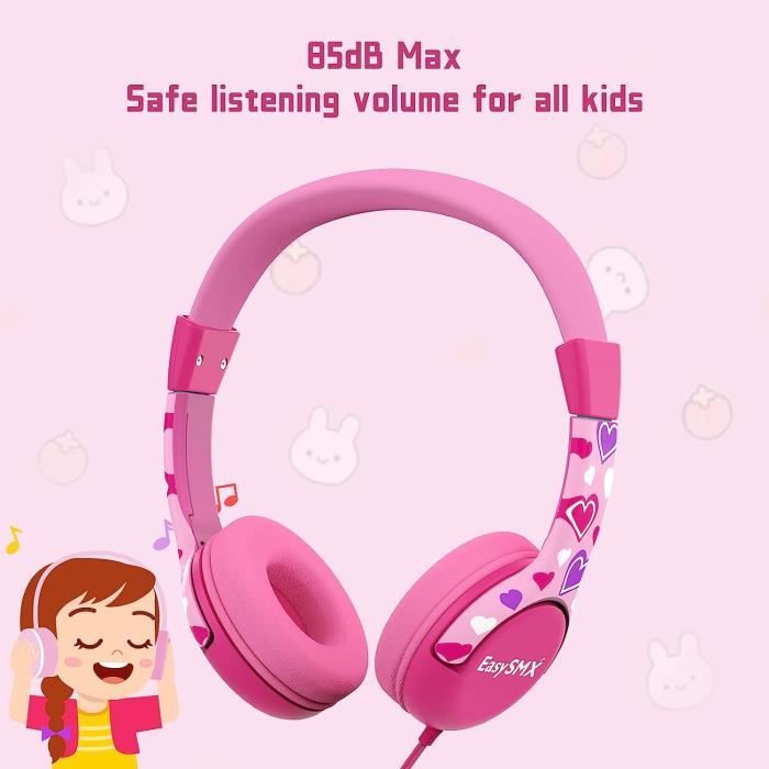EasySMX Casque Audio Enfant avec Limiteur de Volume, Casque de Protection  Oreilles Confortable pour Enfant 3-12 Ans (RoseCoeur)348 - Cdiscount Jeux -  Jouets