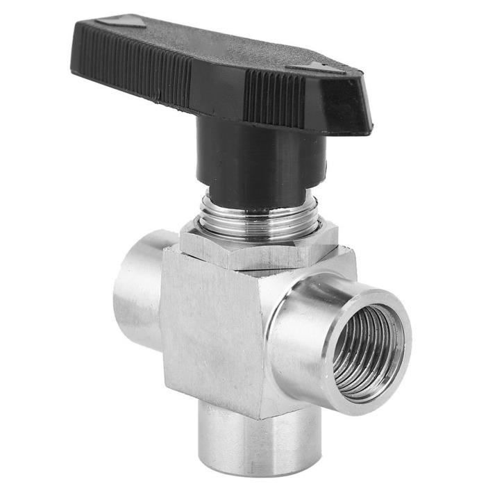 Vanne à Bille Pneumatique Sanitaire Inox 304 - 1 Pouce, Trois Voies, Bride OD50.5