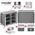 TECTAKE Cabinet de camping Pliable Espace de rangement avec 6 compartiments Sac de transport inclus - Gris-2