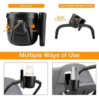 Porte-Bidon Vélo Universel Rotation 360° - Support Bouteille Pour Poussette, Fauteuil Roulant Et Moto