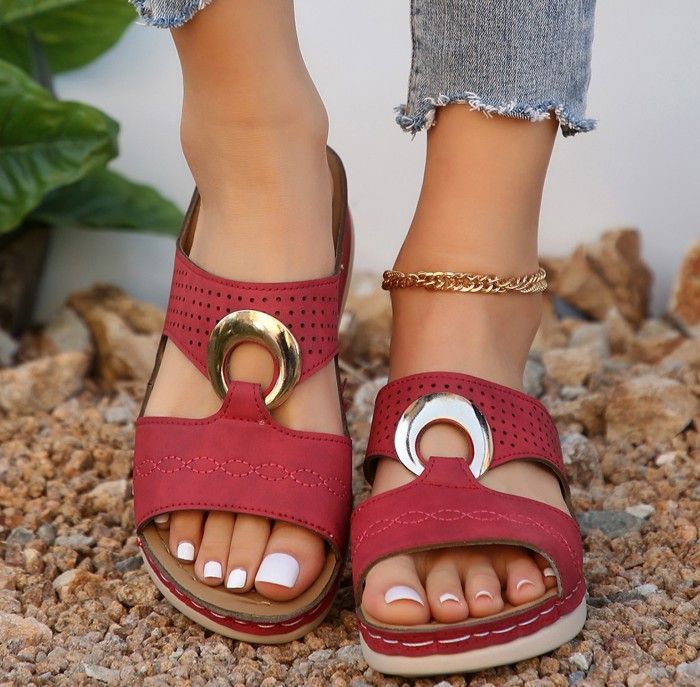 Chaussures Sandales Chaussures Rouges CompensÃ©es Chaussures