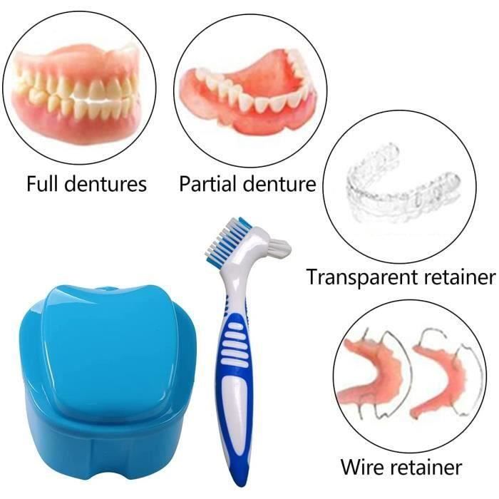 Étui de retenue, 2 couches de protection buccale magnétique avec coussinet  en Silicone, étui de dentier pour le nettoyage, support de retenue  orthodontique et dentaire - AliExpress