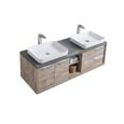 Meuble de salle de bain Vermont 150 cm - Nature wood - Meuble de lavabo double vasque - Marron - 50 cm - Vermont-3