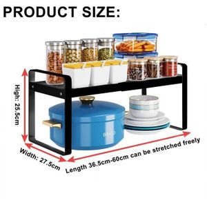Étagère Extensible Pour Armoire Ruioomeep - Largeur 24 Cm, Longueur Réglable 30-40 Cm, Charge 40 Kg