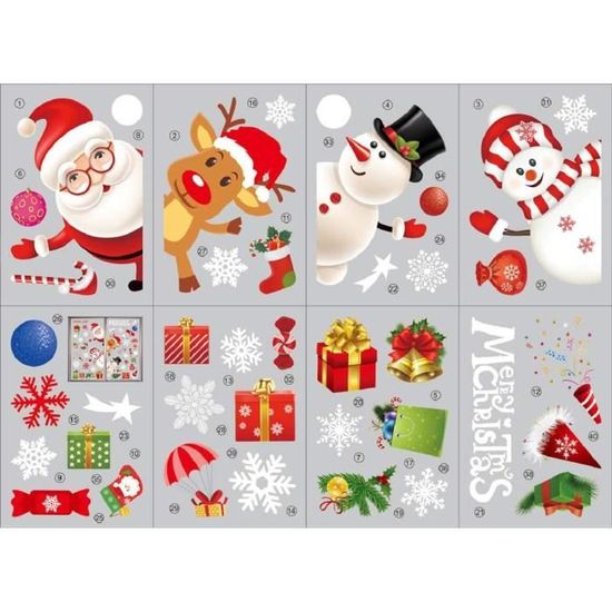 Noël paillettes star & flocon de neige fenêtre stickers 1 pack aléatoire 
