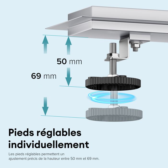 Drain De Sol 50 Cm - Drain De Sol En Acier Inoxydable 304, Anti Odeur