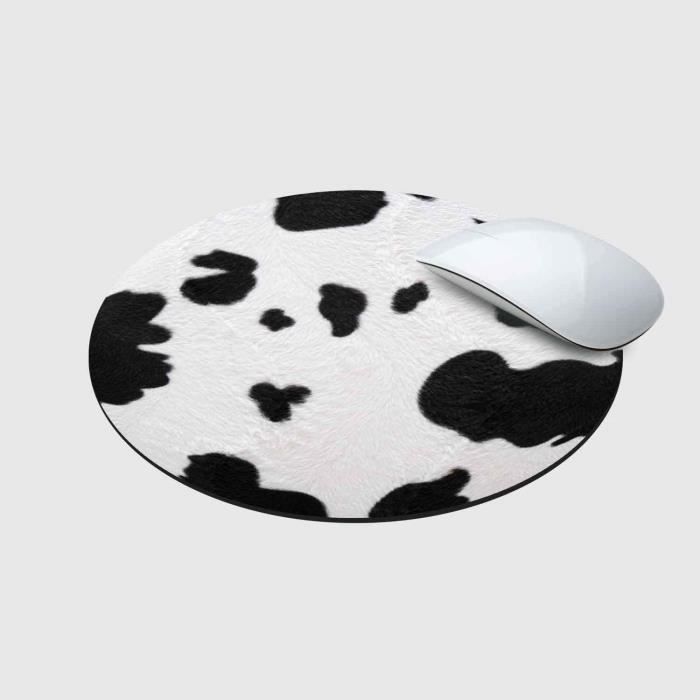 Tapis de Souris au Design de Vache I Ø 22 cm Rond I Motif Animal