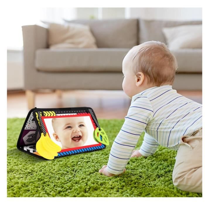 Miroir Bebe Eveil Jeux avec Miroir Pliable,Baby avec Livre en Tissu  Froissé, - Cdiscount Maison