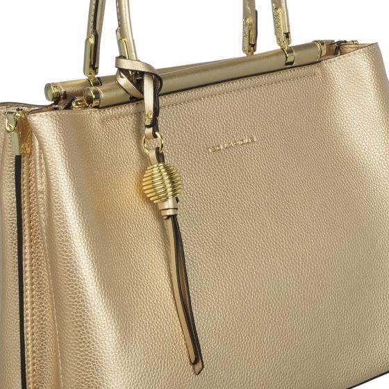 Sac Bowling Ted Lapidus Toile Et Cuir - Taille Grand, Couleur Marron, Porté épaule - Occasion Très Bon état