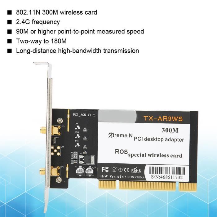 Carte Wifi Pcie Tx-Ar9Ws Ar9220, Carte Réseau Wifi Sans Fil 300 Mbps