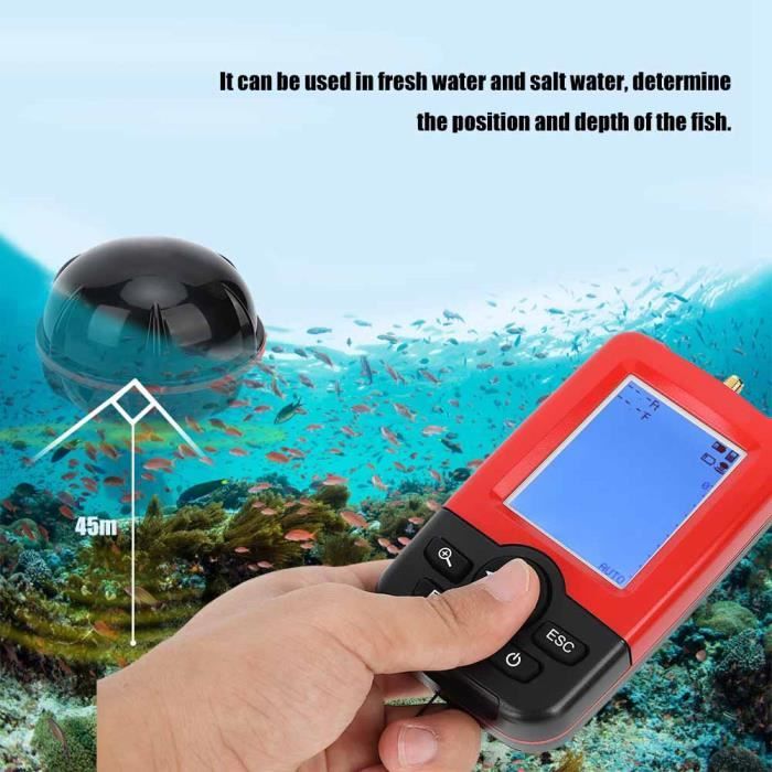 Détecteur De Poisson Sonar Sans Fil - Portable, étanche, 125 KHz, Noir, Neuf
