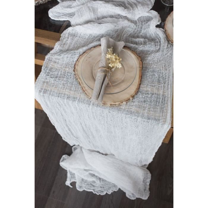 JS15753-Chemin de table en gaze de coton rouillé. décoration de table de  mariage. serviettes en gaze de coton. décorations naturel - Cdiscount Maison
