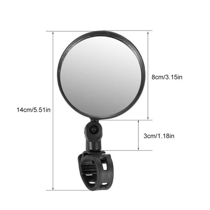 Rétroviseurs Vélo AZNCOS – 360° Réglables, Rotatifs, Sécurité – 2 à 6 Pièces – Noir