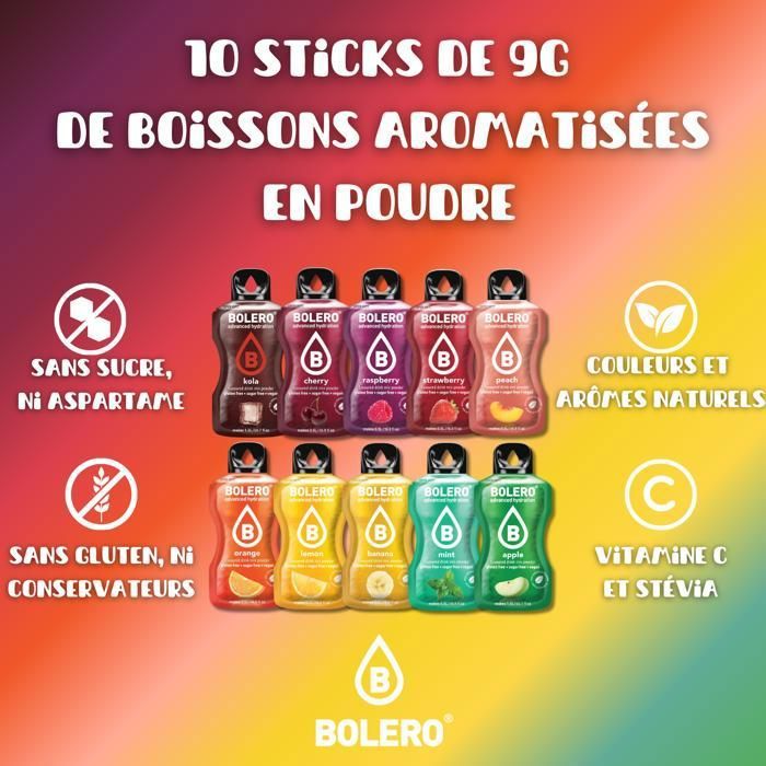 Bolero Bebida Instantánea Sin Azúcar, Sabor Grosellas - Paquete De 24 X