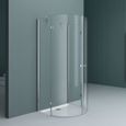 Cabine de douche en forme U 90x90 Sogood Ravenna3 pare douche transparent en verre de sécurité 8mm avec revêtement NANO-0