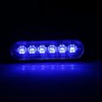 ESTINK Lumière stroboscopique d'urgence 2pcs 12V 6 LED Feux Stroboscopique d'Avertissement d'Urgence de Camion Voiture Couleur Bleu-0