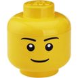 LEGO 40321724 Tête de rangement empilable Légo Garçon Grand modèle Plastique Jaune D24 x H27,1 cm-0