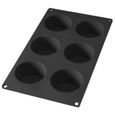 Moule gourmet 6 muffins - silicone, noir-0