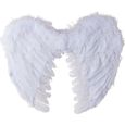 Ailes d'ange blanches à plumes - PTIT CLOWN - Adulte Femme - 40 x 30 cm - Déguisement religieux-0