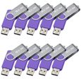 MECO Lot de 10pcs 2GB CLE USB 2.0 Flash Drive Mémoire Gel de silice violet-0