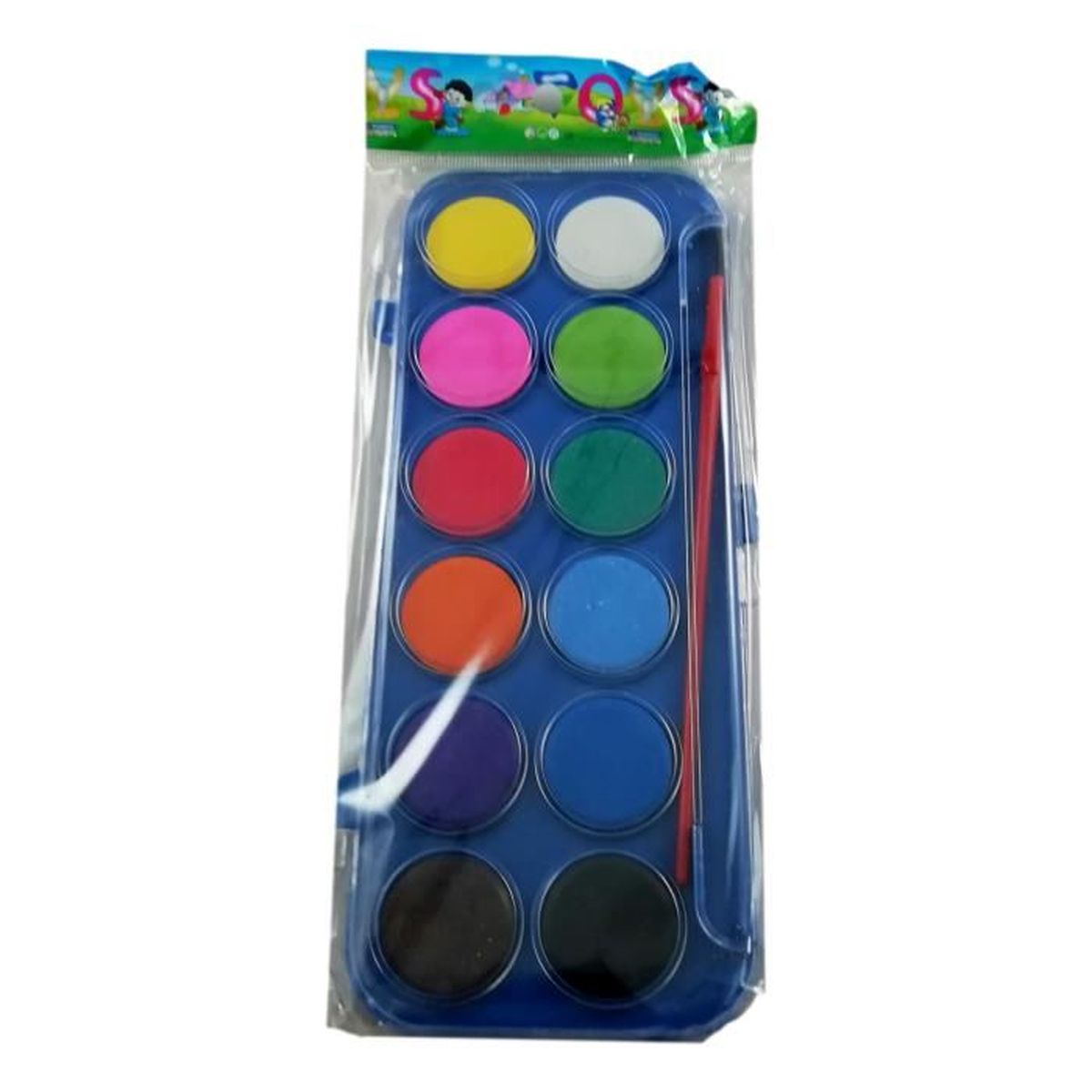 set plateau de peinture a l eau aquarelle 12 couleurs pinceau palette voyage cdiscount jeux jouets coloriage cerf-volant blitzer
