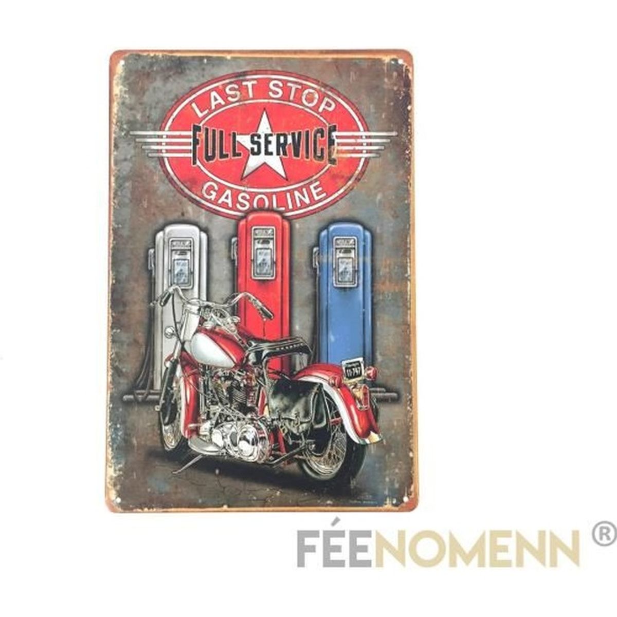 Plaque Murale Métal Ronde BIKE REPAIR SERVICE - Style Art Déco Vintage