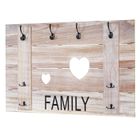 DÉCOSHOP26 Porte-manteau mural - Family - Vintage - Bois de Paulownia - 8 crochets - 60 x 90 cm