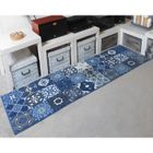 Tapis couloir PATCHWORK carreaux ciment bleu DEBONSOL - 70x230cm