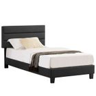 IDIMEX Lit 1 place HUDSON 90x190 cm avec sommier, lit simple pour enfant ou adulte, hauteur réglable, lit en synthétique noir