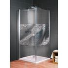 Porte de douche pivotante + paroi de retour fixe 80 x 80 x 193 cm,décor galets chromés, verre sablé au milieu,anticalcaire,Schulte