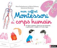 Mon coffret Montessori du corps humain. Avec 12 organes en feutrine, 1 livret avec 4 transparents, 13 cartes et 1 poster à compléter