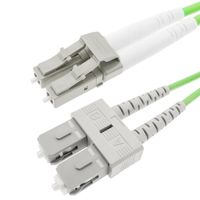 CableMarkt - Câble fibre optique multimode duplex OM5 50µm/125µm LC/PC - SC/PC 100Gb de 50 cm