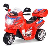 Moto Electrique pour Enfants Scooter 6 V à 3 Roues avec Phares LED 37-84 Mois Charge max.:25 kg Rouge - COSTWAY