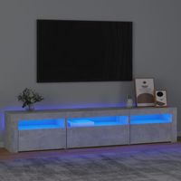 FAMIROSA Meuble TV avec Lumières LED Gris Béton 195x35x40 cm-741