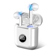 Écouteurs Bluetooth 5.3 sans Fil avec HiFi Stéréo Réduction de Bruit avec Mic, pour iOS et Android Blanc