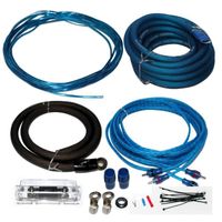 1 kit de câbles STINGER SELECT SSK0 0 gauge stéréo  rca 1500 watts rms et un porte-fusible et fusible de 150 ampères, 1 kit