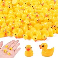 100 Mini Canards En Résine Jaune – Figurines 1,5 Cm Pour Aquarium, Jardin Féérique, Maison De Poupée – Décoration DIY